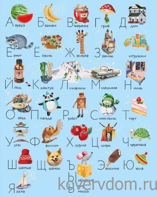 Детский ковер ручной работы АЗБУКА