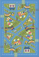 Детский ковер из Беларуси ДОРОЖКИ сине-зеленый