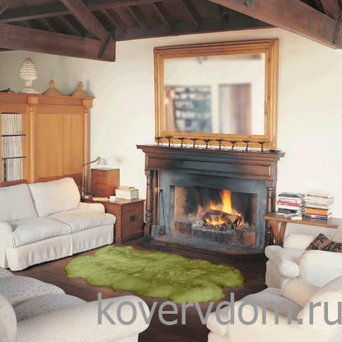 Овчина высокоплотная (накидка/ковер) ЧЕТВЕРНАЯ луг