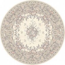 Круглый ковер из шерсти ISFAHAN Dafne alabaster Цветы КРУГ