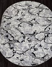 Ковер в гостиную черный PALERMO F289 DARK GRAY Овал