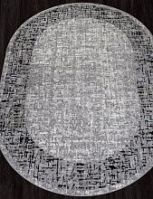 Ковер в гостиную черный PALERMO F292 DARK GRAY Овал