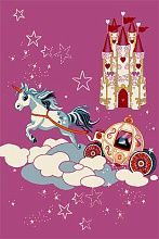 Детский лиловый ковер Единорог Кристэл 2701 PINK