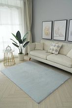 Однотонный ковер серый из искусственного меха RABBIT PX2000 SILVER